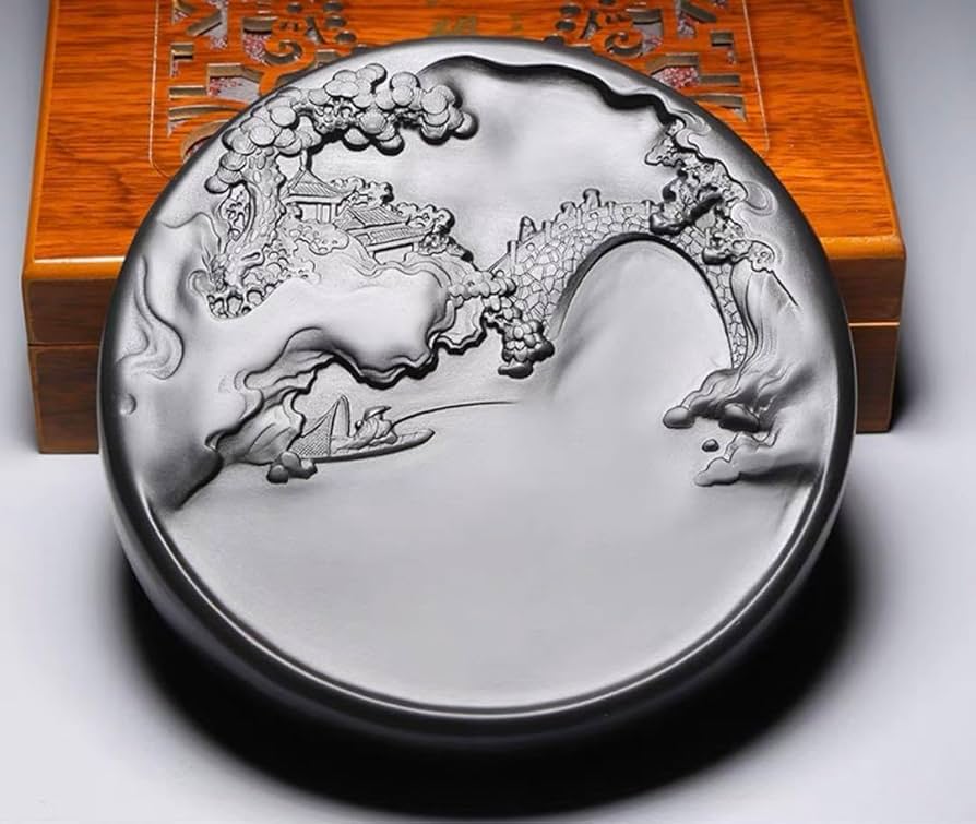 古美術　硯　文房具　厚重　刻印あり　浮き彫り　竜　迫力　金属工芸　置物 楽天市場】【現品限り】旧坑 歙州硯 天然型 No120 8吋 硯 書道硯